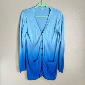 Isaac Mizrahi Blue Dip Dye Ombré Cardigan